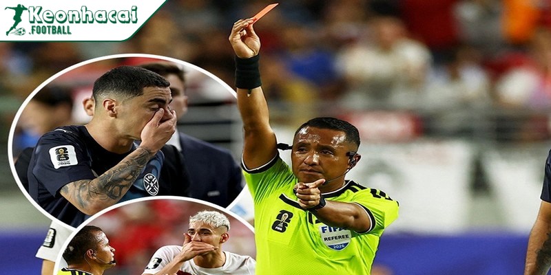 Sao Paraguay nhận thẻ đỏ gây tranh cãi nhất World Cup 2026 2 Miguel Almiron trở thành cầu thủ đầu tiên nhận thẻ đỏ theo luật mới